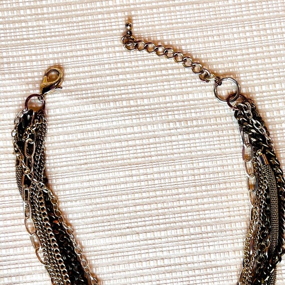 Mixed Metal Chain Layered Necklace & Cuff Set Apocalyptic Dystopian Grunge - Picture 12 of 16